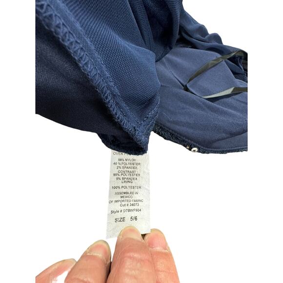 Maxi Navy Blue Windsor Sequined Prom Dress With Open Back - Picture 10 of 11